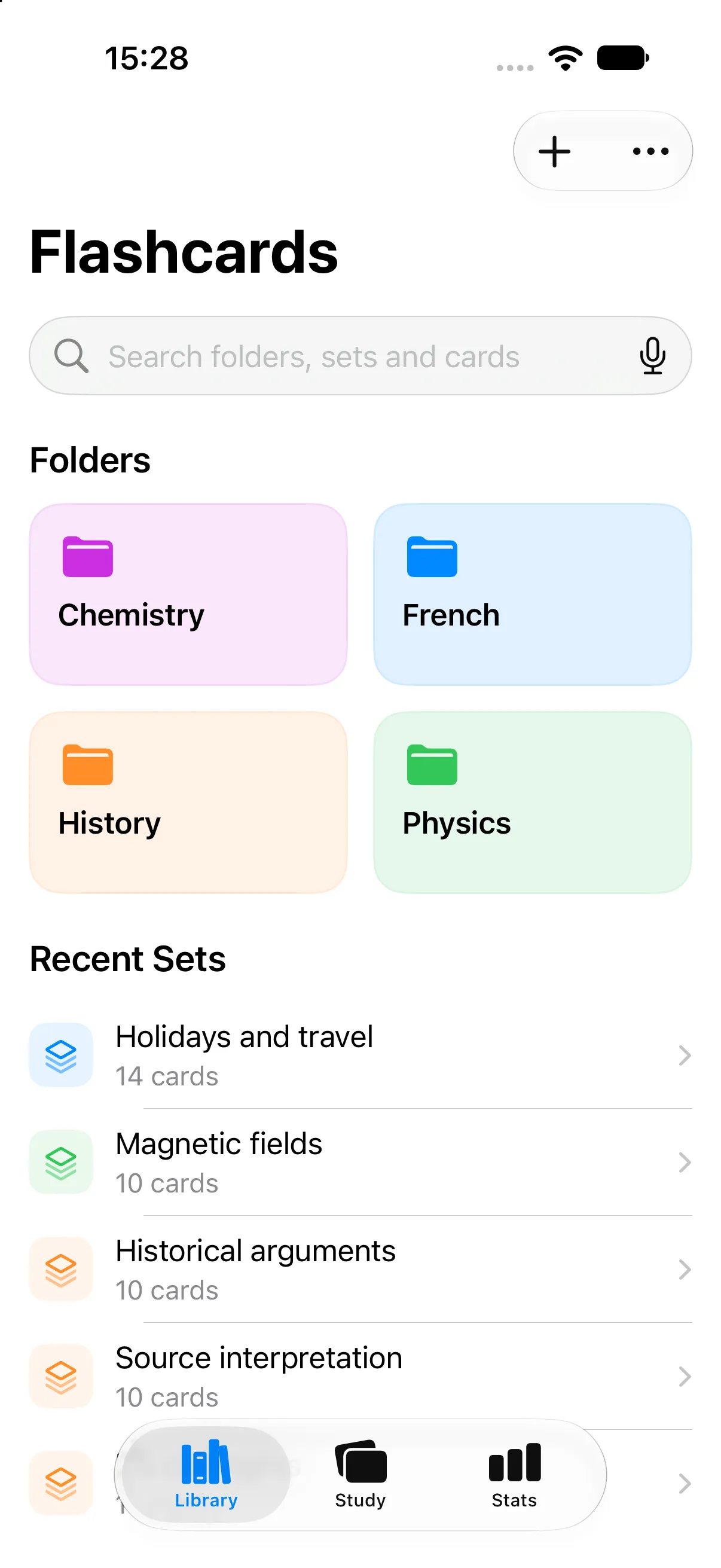 ThinkFlip library with colourful subject folders